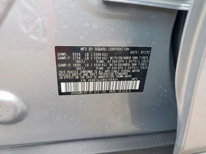 2022 SUBARU OUTBACK ONYX EDITION XT  