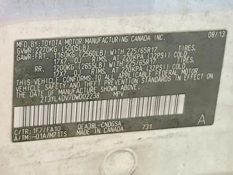 2013 TOYOTA RAV4 EV BASE  