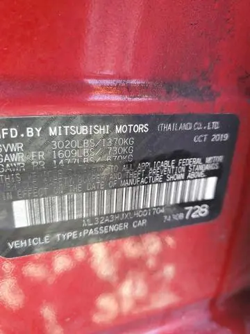 2020 MITSUBISHI MIRAGE ES