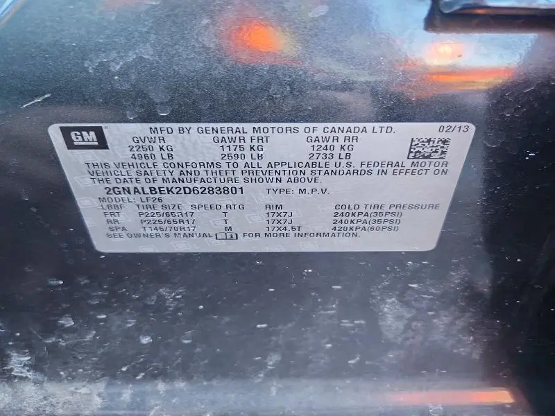 2013 CHEVROLET EQUINOX LS  