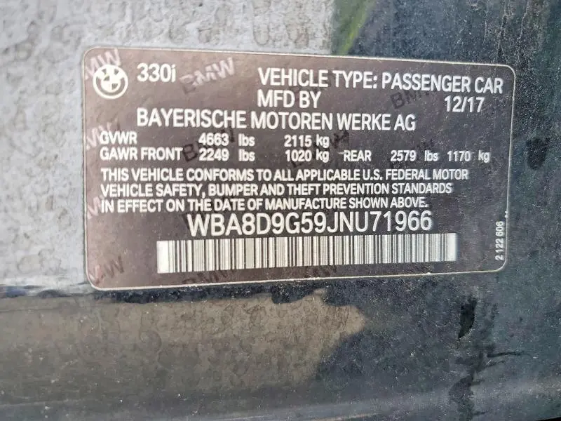 2018 BMW 330 XI  