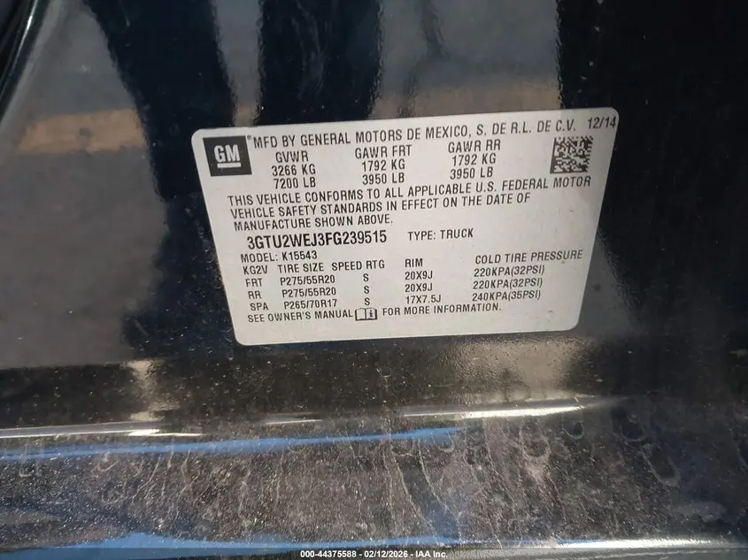 2015 GMC SIERRA 1500 DENALI