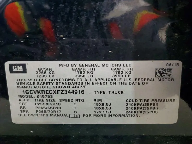 2015 CHEVROLET SILVERADO K1500 LT  