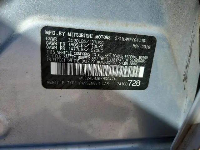 2019 MITSUBISHI MIRAGE LE