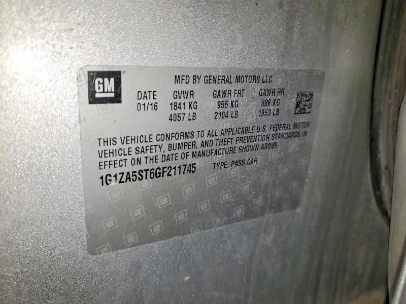 2016 CHEVROLET MALIBU LS  