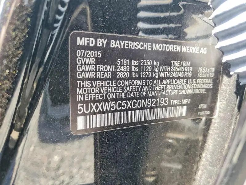 2016 BMW X4 XDRIVE35I  