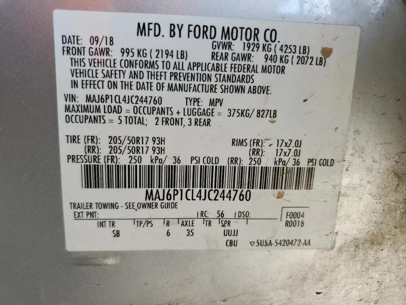 2018 FORD ECOSPORT SES  