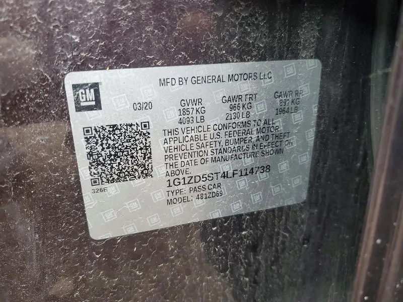 2020 CHEVROLET MALIBU LT  