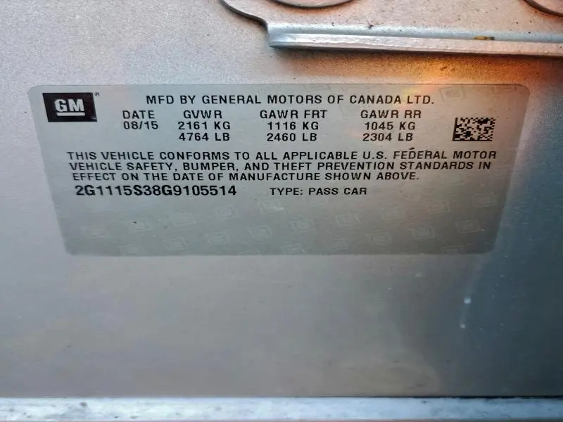 2016 CHEVROLET IMPALA LT  