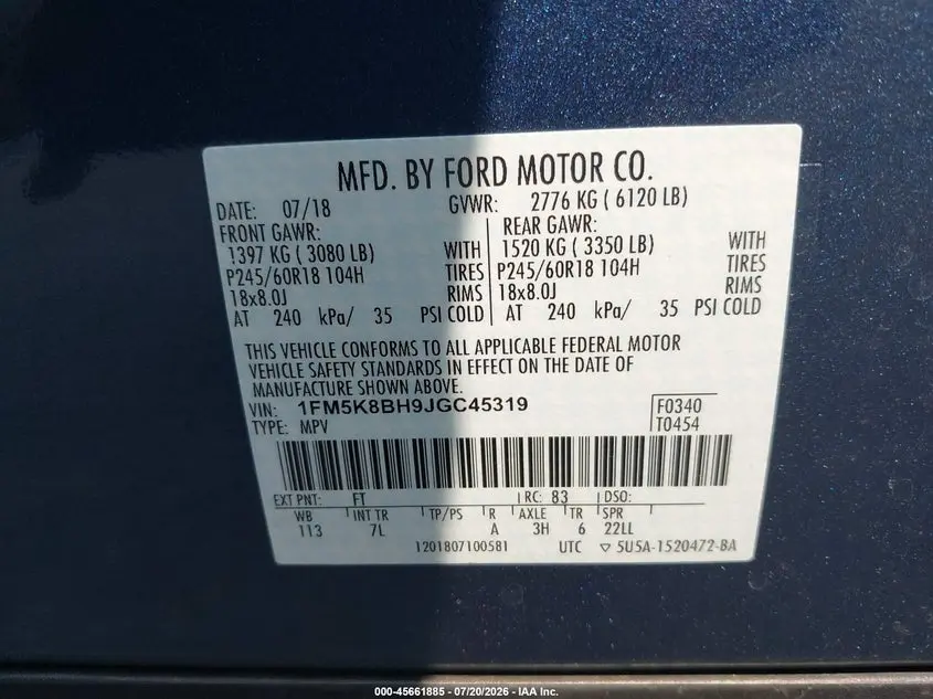 2018 FORD EXPLORER  