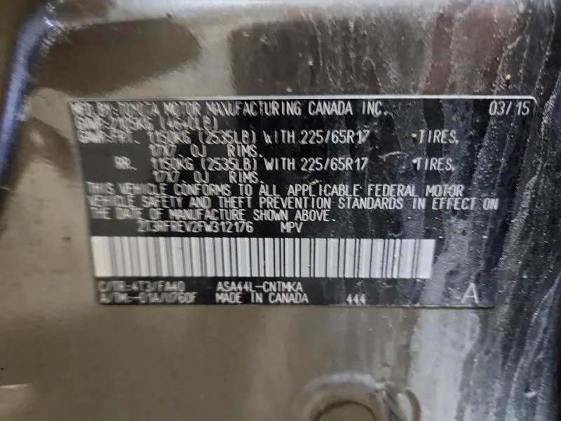 2015 TOYOTA RAV4 XLE  