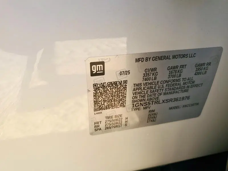 2025 CHEVROLET TAHOE C1500 HIGH COUNTRY  