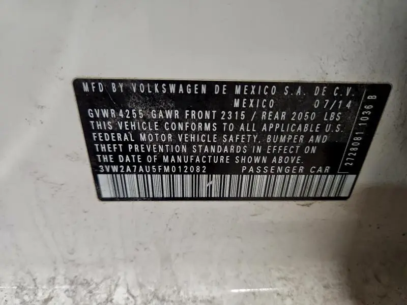 2015 VOLKSWAGEN GOLF TDI  