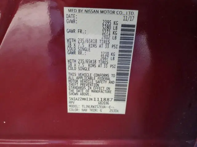 2018 NISSAN MURANO S  