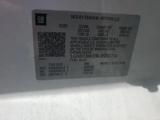 2020 CHEVROLET TAHOE C1500 LT  