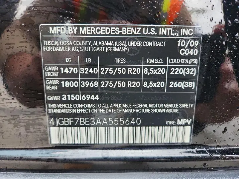 2010 MERCEDES-BENZ GL 450 4MATIC  