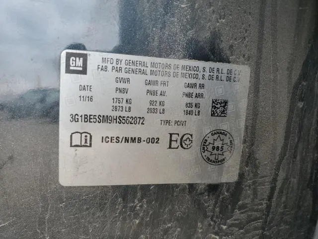 2017 CHEVROLET CRUZE LT  