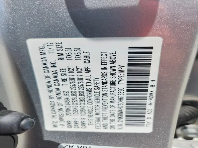 2013 HONDA CR-V EXL  