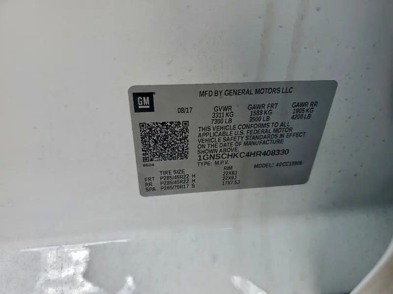 2017 CHEVROLET SUBURBAN C1500 LT  