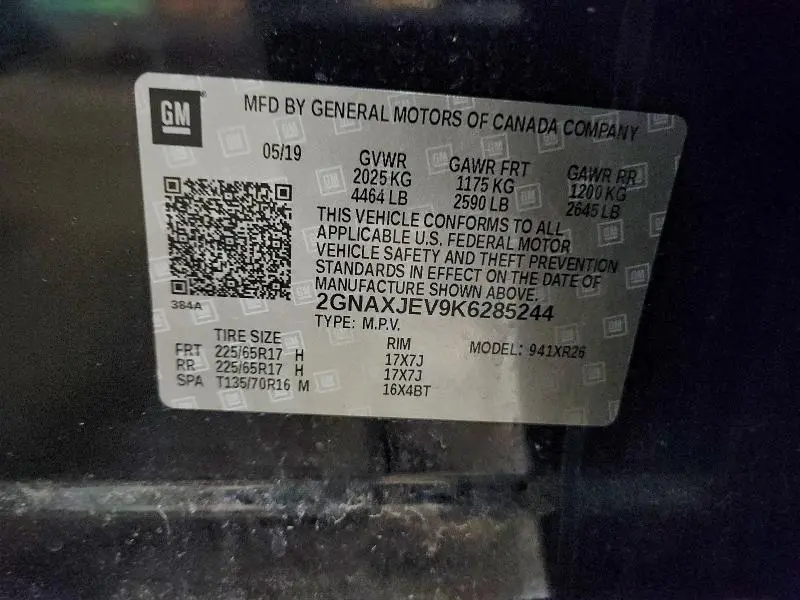 2019 CHEVROLET EQUINOX LT  