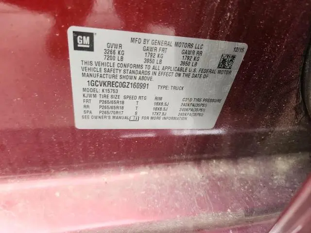 2016 CHEVROLET SILVERADO K1500 LT  