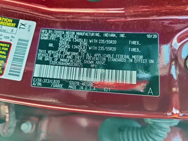 2021 TOYOTA HIGHLANDER LIMITED  