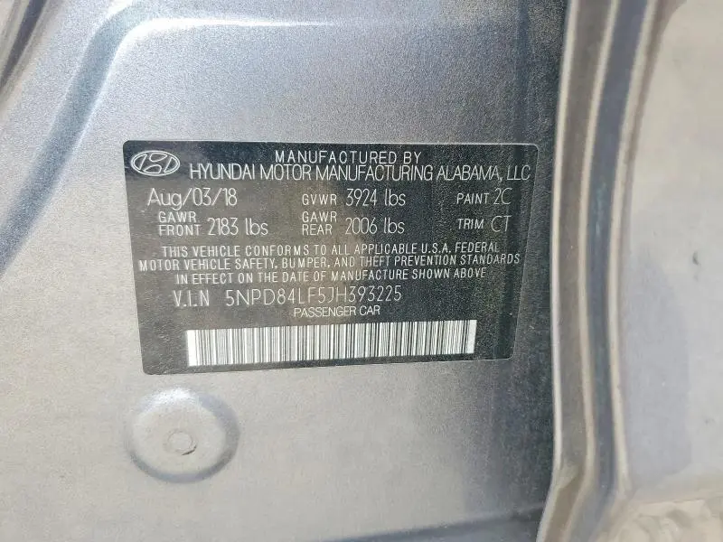 2018 HYUNDAI ELANTRA SEL  