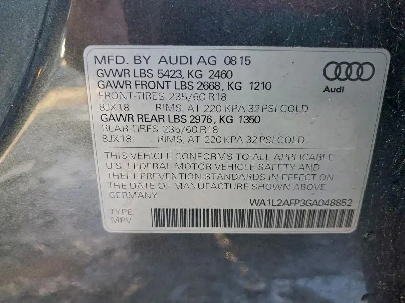 2016 AUDI Q5 PREMIUM PLUS  
