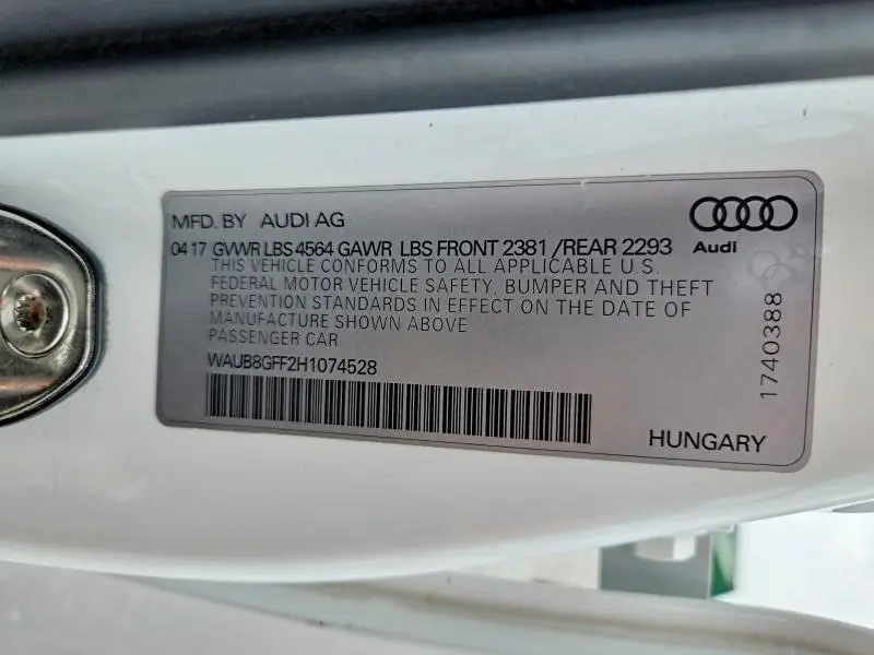 2017 AUDI A3 PREMIUM  