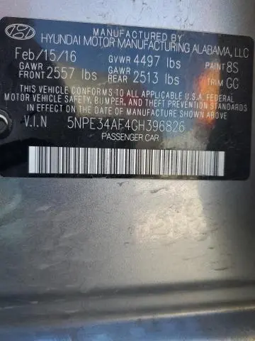 2016 HYUNDAI SONATA SPORT  