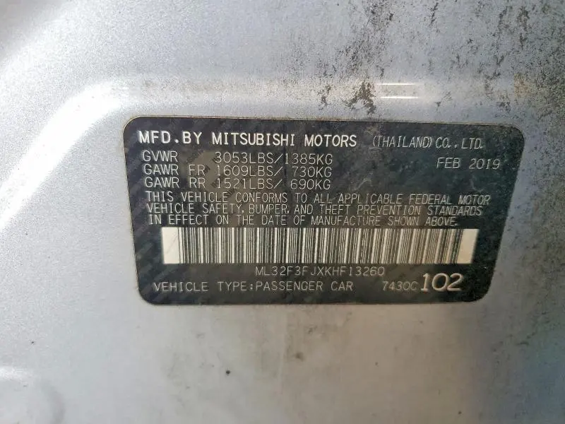 2019 MITSUBISHI MIRAGE G4 ES  