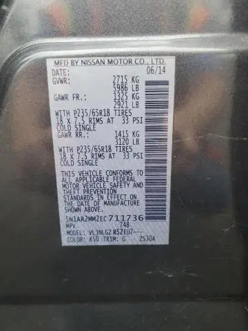 2014 NISSAN PATHFINDER S  