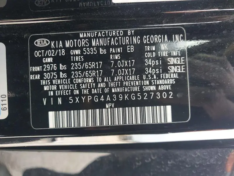 2019 KIA SORENTO LX  