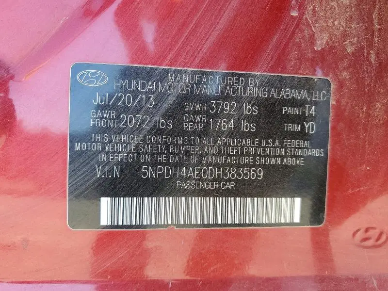 2013 HYUNDAI ELANTRA GLS  