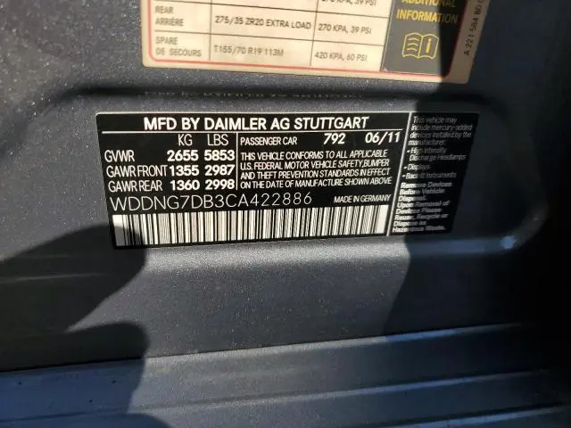 2012 MERCEDES-BENZ S 550  