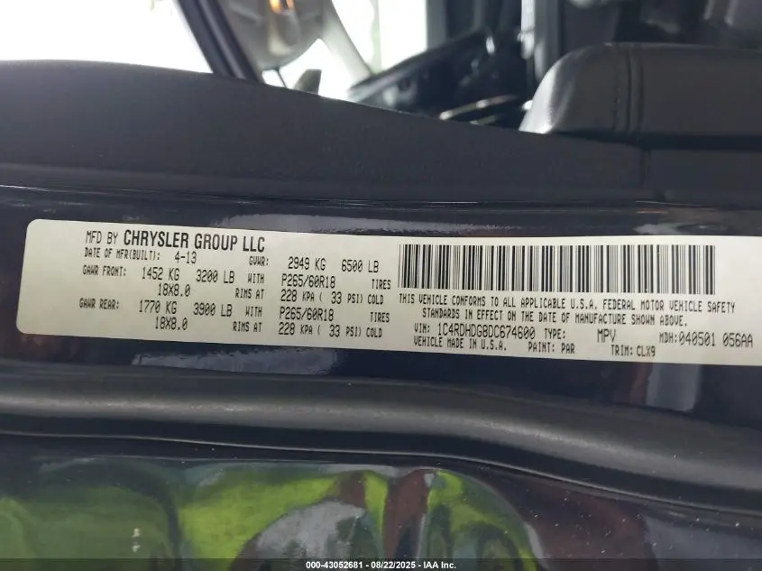 2013 DODGE DURANGO CREW