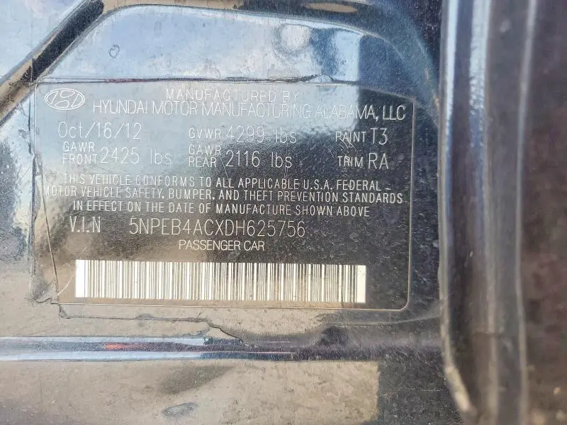 2013 HYUNDAI SONATA GLS  