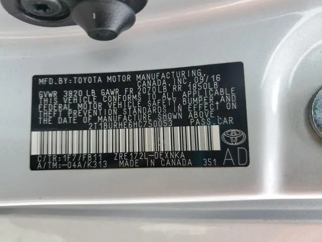 2017 TOYOTA COROLLA L