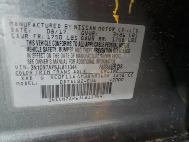 2018 NISSAN VERSA S