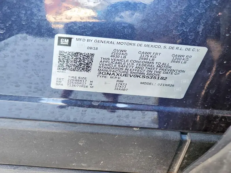 2019 CHEVROLET EQUINOX LT  