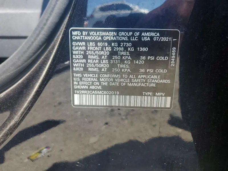 2021 VOLKSWAGEN ATLAS SE  
