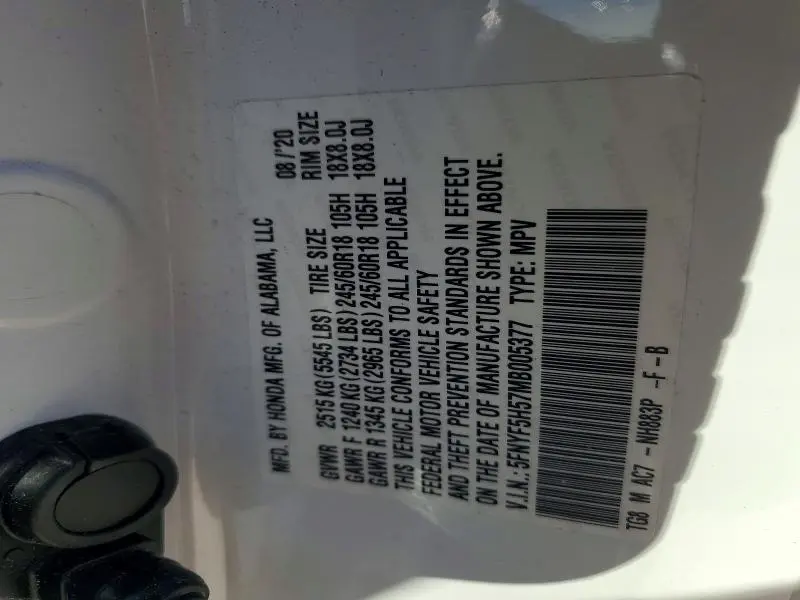 2021 HONDA PILOT EXL  