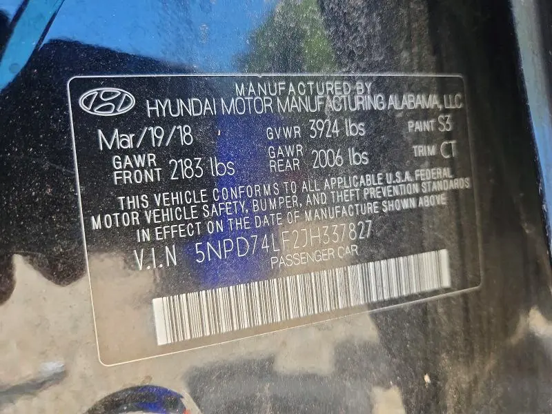 2018 HYUNDAI ELANTRA SE  
