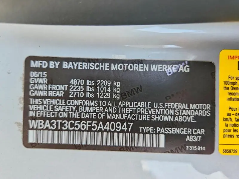 2015 BMW 435 I  