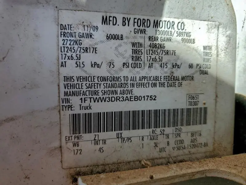 2010 FORD F350 SUPER DUTY  