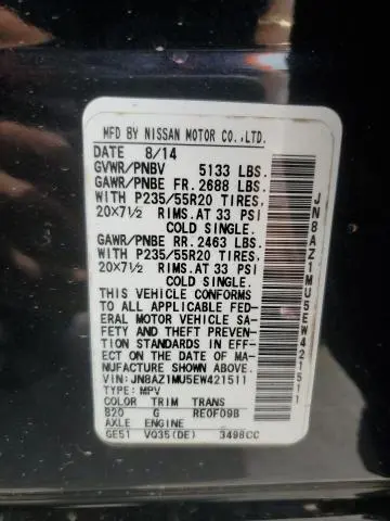 2014 NISSAN MURANO S  