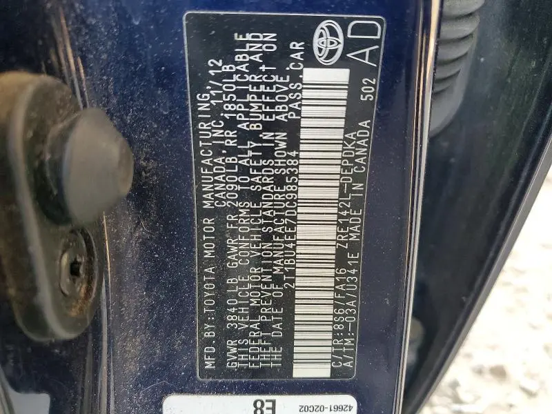 2013 TOYOTA COROLLA L  