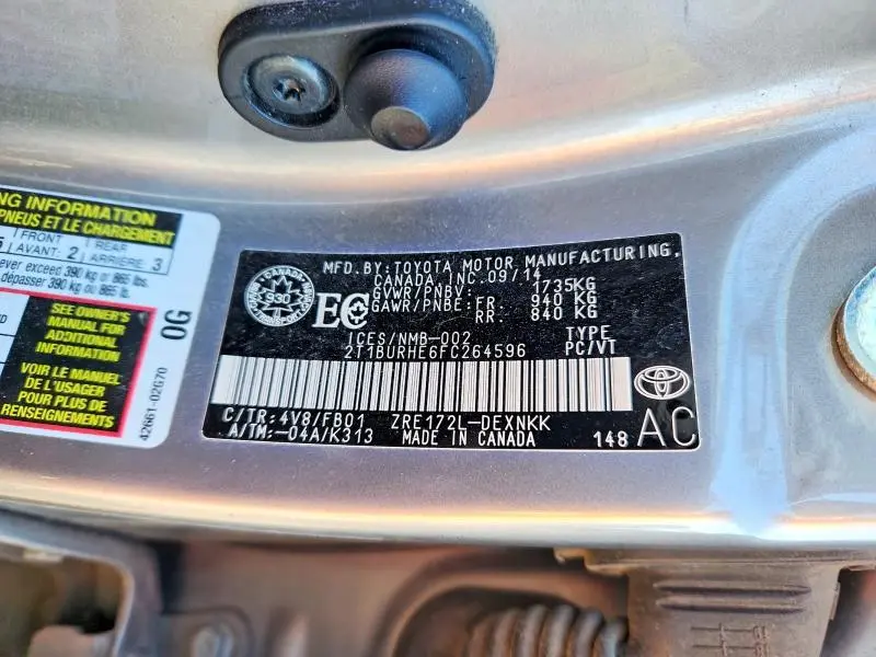 2015 TOYOTA COROLLA   