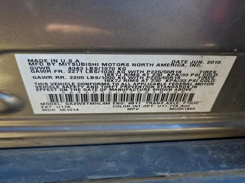 2015 MITSUBISHI OUTLANDER SPORT ES  