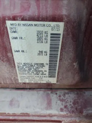 2015 NISSAN ALTIMA 2.5  